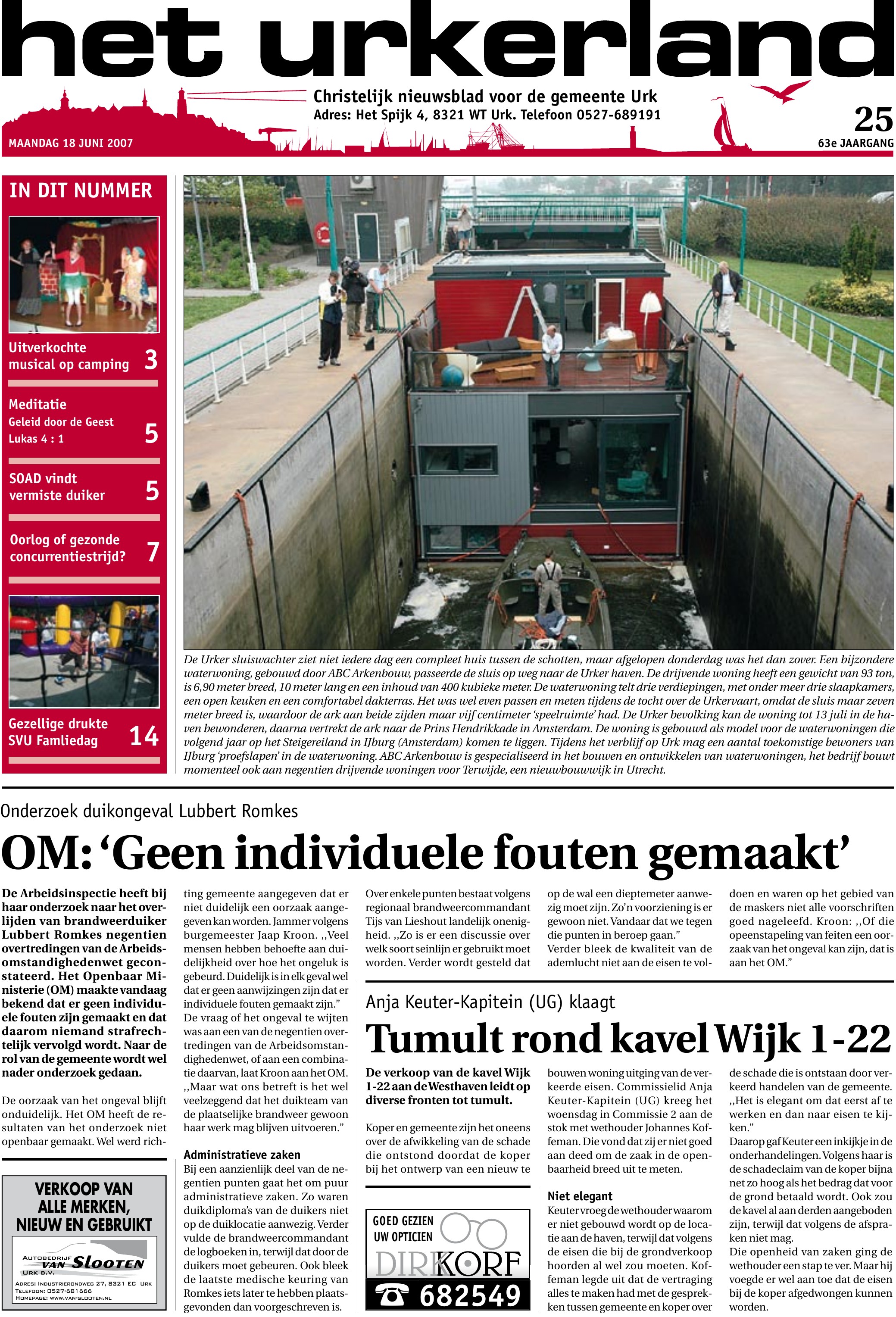 Voorpagina 18 juni 2007